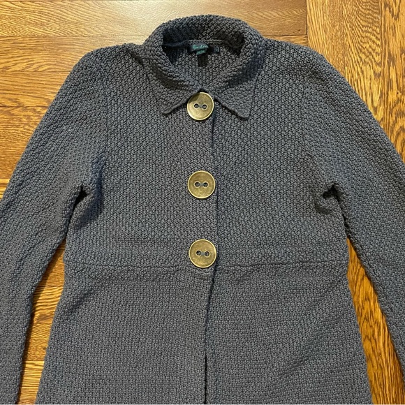 Boden Long Gray Knit Sweater Cardigan Size 12 - Picture 2 of 16
